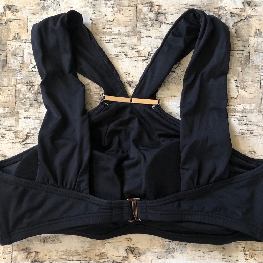 Michael Kors Black Gold Logo Bar Bikini Set M / L - Picture 5 of 8